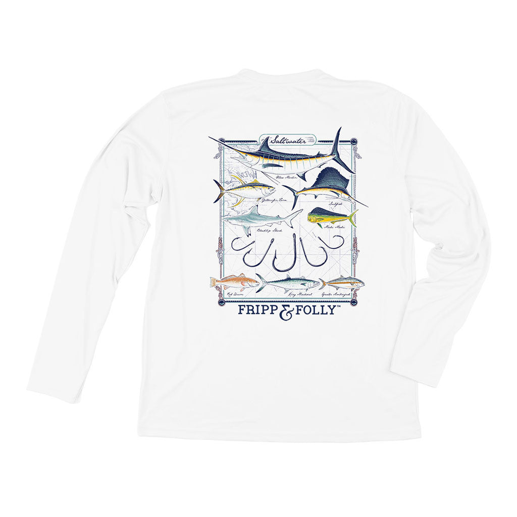 Saltwater Collection Wicking Long Sleeve Tee in Seagrass by Fripp & FollySaltwater Collection Wicking Long Sleeve Tee in White by Fripp & Folly