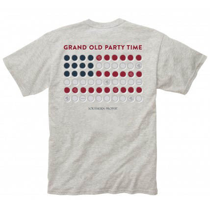 Grand Old Party Time Tee Shirt in Grey by Southern Proper
