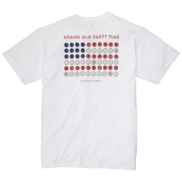 Grand Old Party Time Tee Shirt in White by Southern Proper