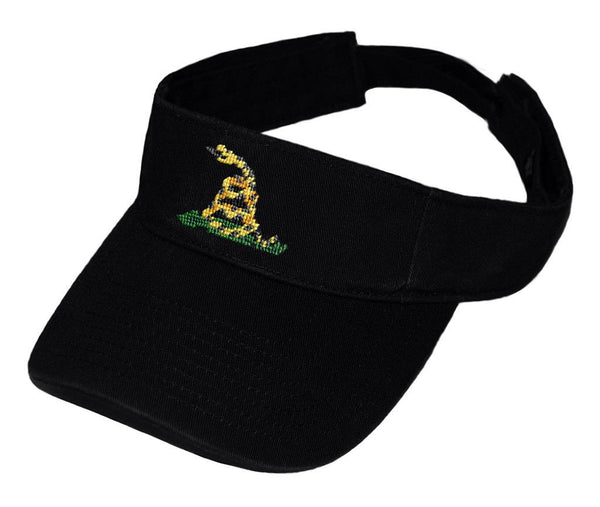 Gadsden Flag Needlepoint Visor in Black  