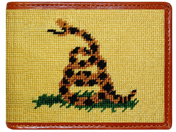 Gadsden Flag Needlepoint Wallet in Yellow   