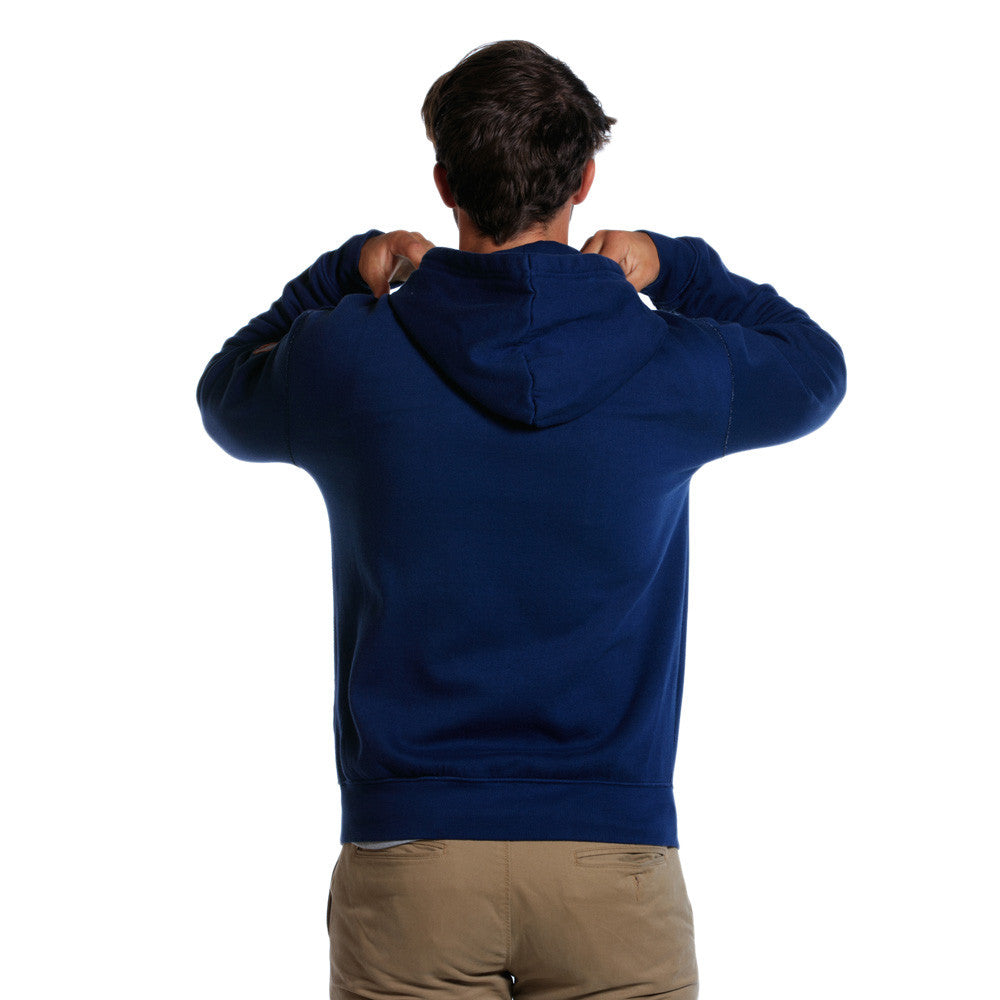 Garment Washed Full-Zip Hoodie in Navy   - 2