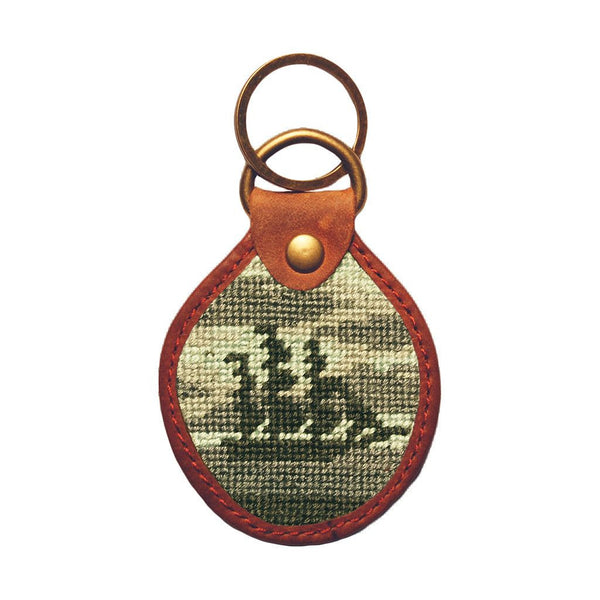 Ghost Ship Needlepoint Key Fob in Blue and Grey by Parlour