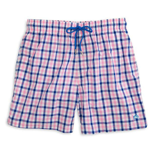 Gingham Swim Trunks