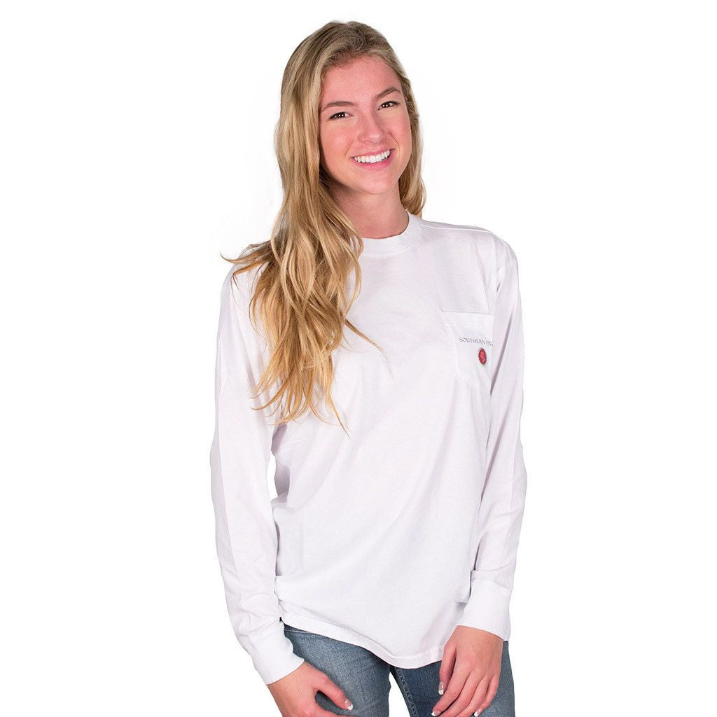 Grand Old Party Time Bottle Cap Flag Long Sleeve Tee in White   - 4