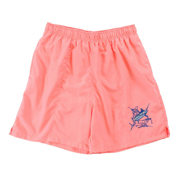 Guy Harvey Grand Slam Swim Trunks in Coral