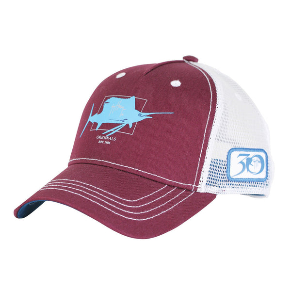 Guy Harvey Logo Hat in Burgundy