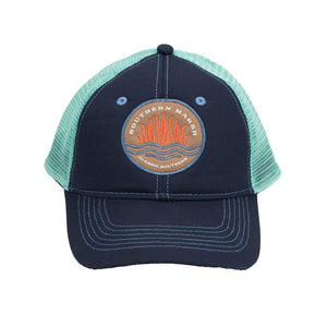 Cattail Trucker Hat in Navy by Southern Marsh  - 1