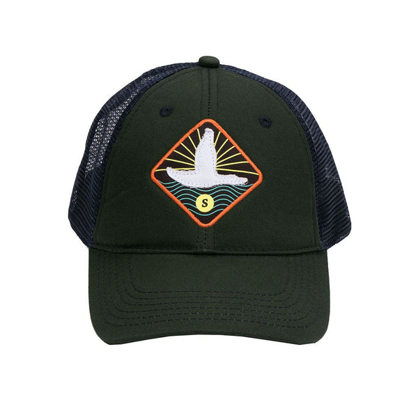 Flying Duck Trucker Hat in Dark Green by Southern Marsh  - 1