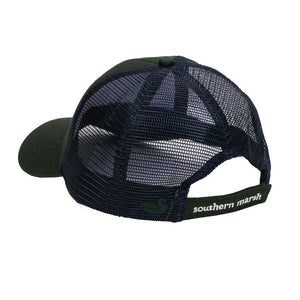 Flying Duck Trucker Hat in Dark Green by Southern Marsh  - 2