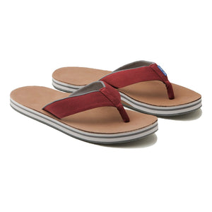 Hari Mari Men's Scouts Flip Flop in Dark Red & Gray