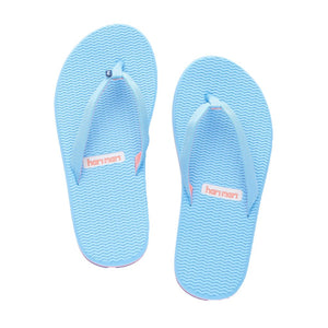Hari Mari Women's Dunes Flip Flop in Baby Blue, Coral & Navy