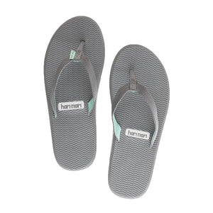 Hari Mari Women's Dunes Flip Flop in Dark Grey, Light Gray & Mint by Hari Mari