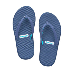 Hari Mari Women's Dunes Flip Flop in Navy, Yellow & Green