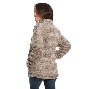  Heather Sherpa Pullover with Pockets in Caribou by The Southern Shirt Co.