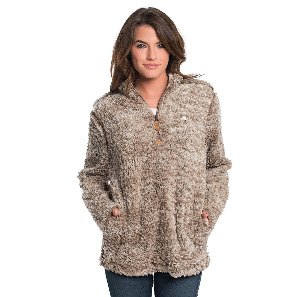  Heather Sherpa Pullover with Pockets in Caribou by The Southern Shirt Co.