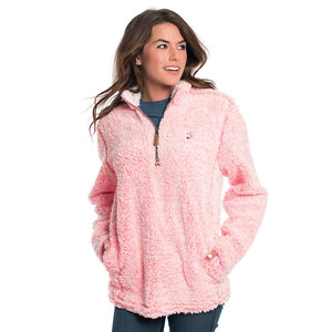 Heather Sherpa Pullover with Pockets in Himalayan Pink by The Southern Shirt Co.