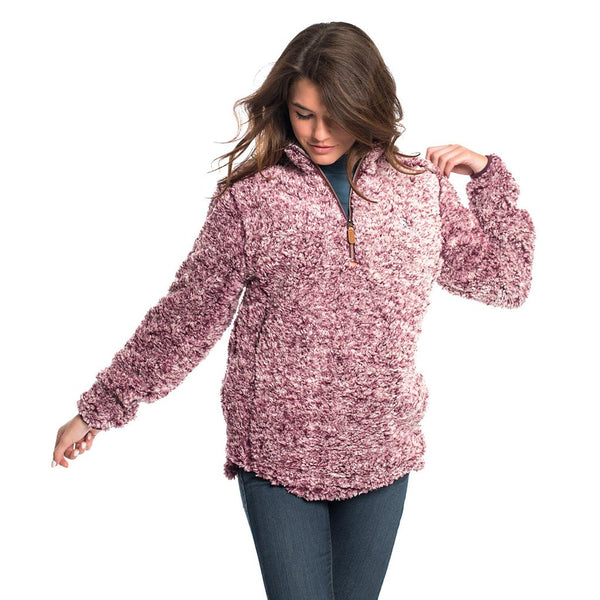 Heather Sherpa Pullover with Pockets in Windsor Wine by The Southern Shirt Co. 