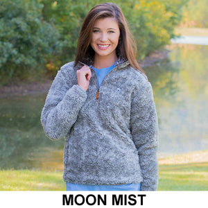 Heathered Quarter Zip Sherpa Pullover