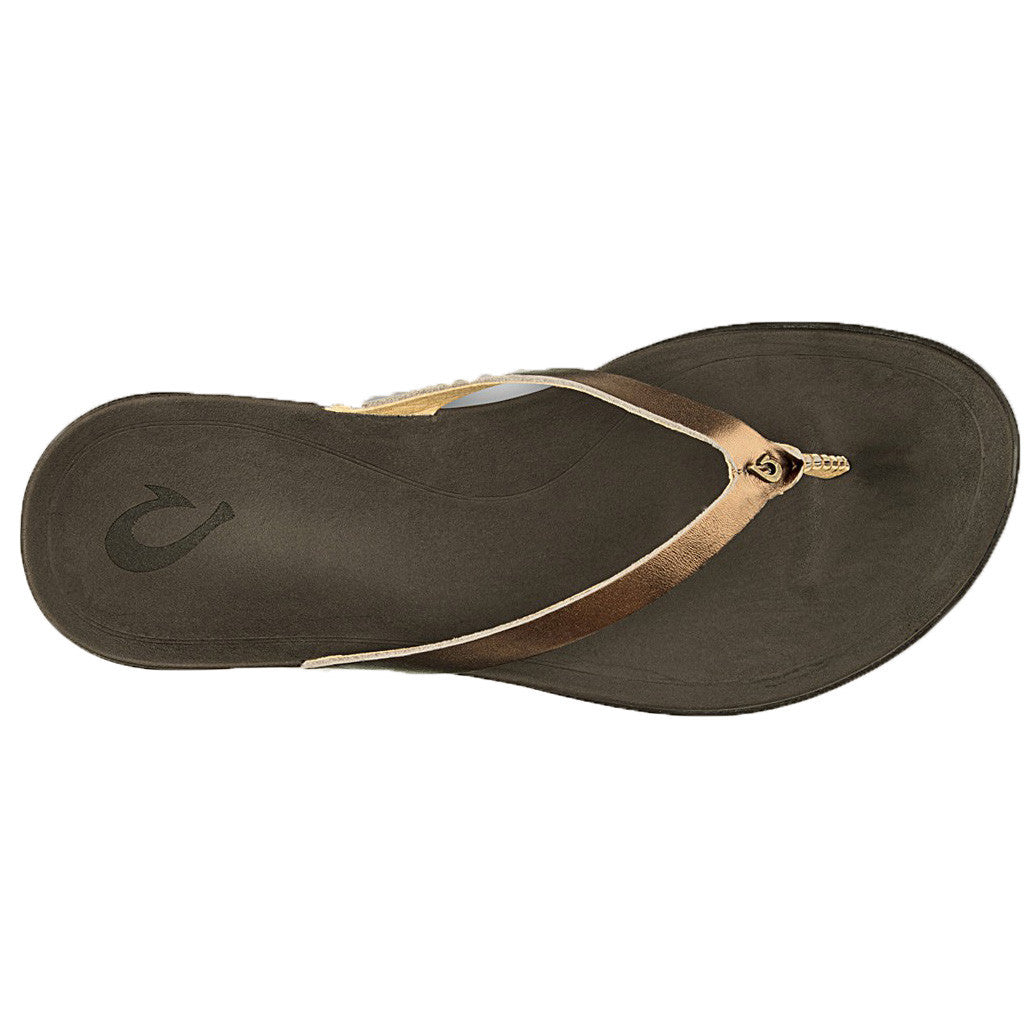 Women's Ho'opio Leather Sandal in Bronze & Dark Java Brown   - 2