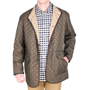 Quilted Reversible Jacket in Olive Green & Khaki by Madison Creek Outfitters  - 1