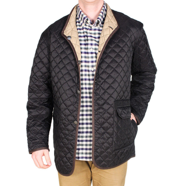 Quilted Reversible Jacket in Black & Khaki by Madison Creek Outfitters  - 1