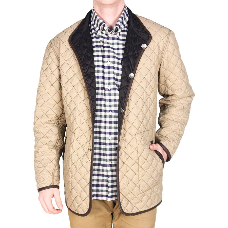 Quilted Reversible Jacket in Black & Khaki by Madison Creek Outfitters  - 1