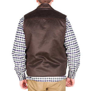 Reversible Sherpa Vest in Brown & Khaki by Madison Creek Outfitters  - 3