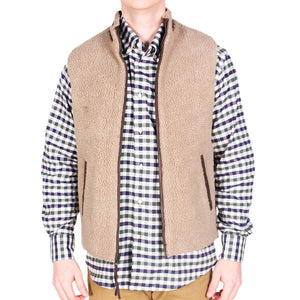 Reversible Sherpa Vest in Brown & Khaki by Madison Creek Outfitters  - 2