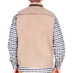 Reversible Sherpa Vest in Brown & Khaki by Madison Creek Outfitters