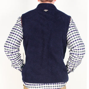 Reversible Sherpa Vest in Navy & Khaki by Madison Creek Outfitters  - 3