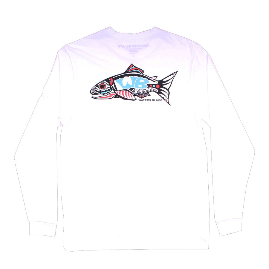 Waters Bluff Wake n Bait Long Sleeve Tee in Royal