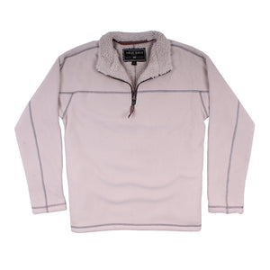 True Grit Bonded Polar Fleece & Sherpa Lined 1/4 Zip Pullover in Ivory