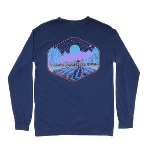 Waters Bluff Limited Edition Night Train Long Sleeve Tee in Navy
