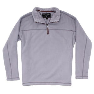 True Grit Bonded Polar Fleece & Sherpa Lined 1/4 Zip Pullover with Pockets in Pale Blue