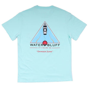 Danger Zone Simple Pocket Tee in Mint by Waters Bluff