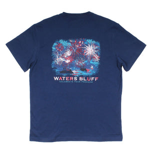 Van Gogh 4th Simple Pocket Tee in Navy by Waters Bluff