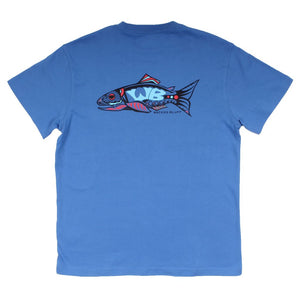 Wake N Bait Simple Pocket Tee in Chill Blue by Waters Bluff
