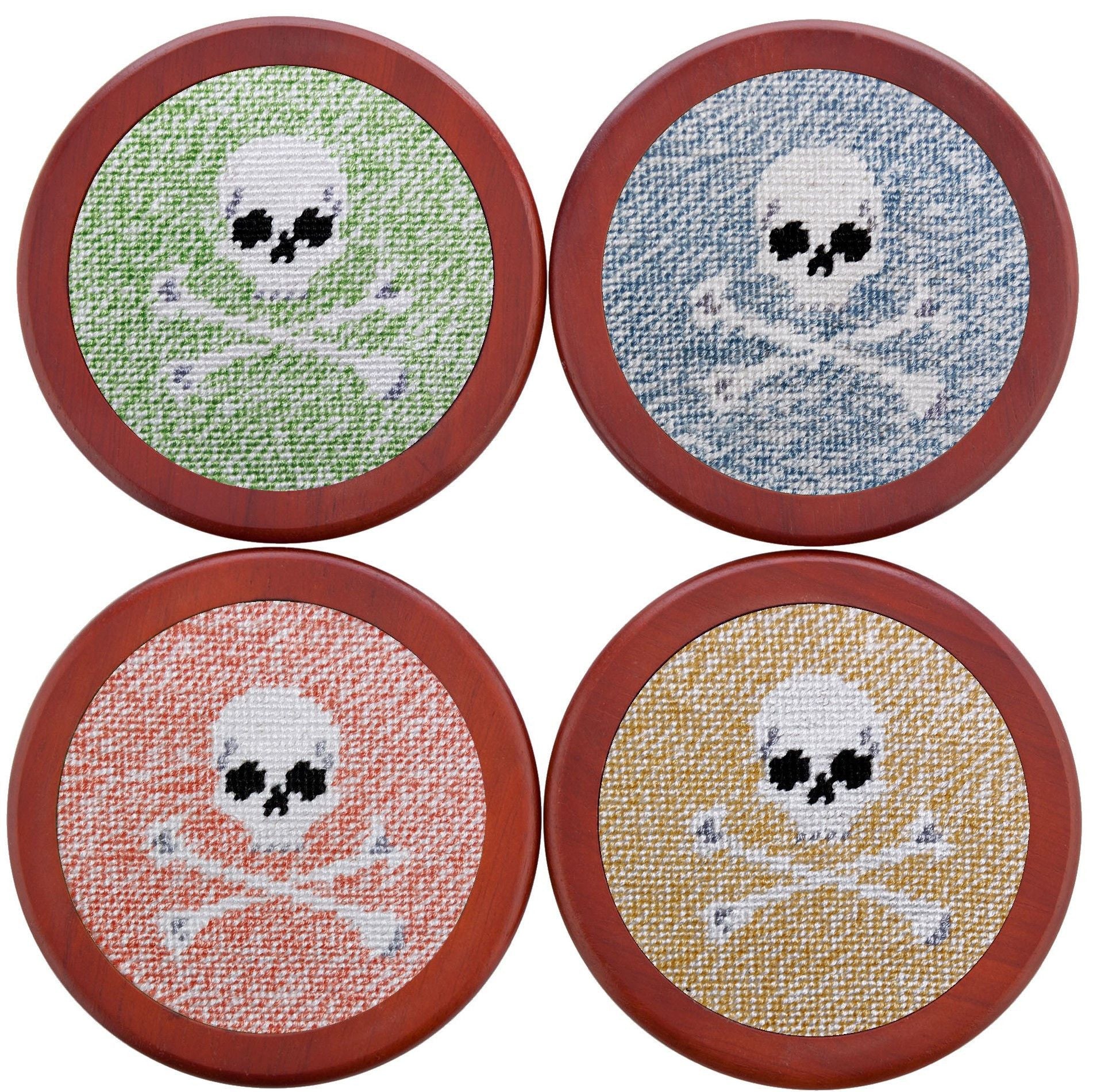 Heathered Jolly Roger Coasters in Multicolor   