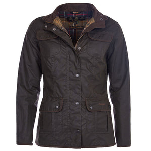 Ladies Utility Waxed Jacket in Olive by Barbour