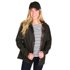 Ladies Utility Waxed Jacket in Olive by Barbour