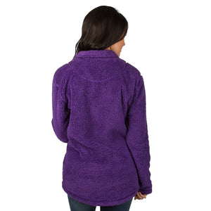 Lauren James Clemson Linden Sherpa Pullover in Purple