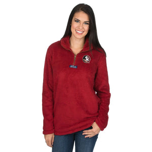 Lauren James Florida State Linden Sherpa Pullover in Crimson