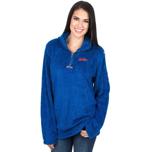 Lauren James Ole Miss Linden Sherpa Pullover in Royal