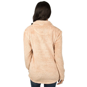 Lauren James South Carolina Linden Sherpa Pullover in Sand