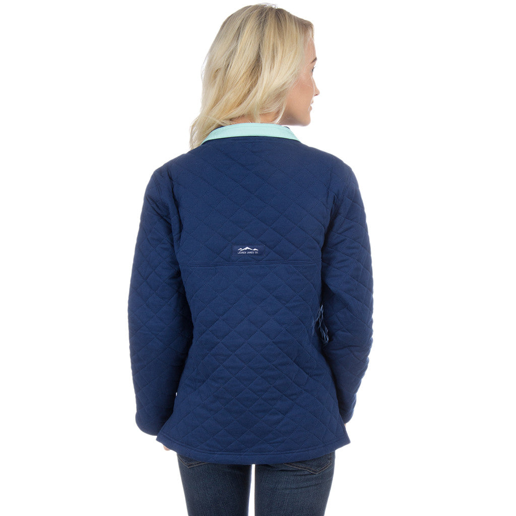 Lawson Quilted Pullover in Estate Blue by Lauren James
