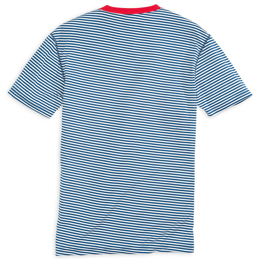 Liberty Stripe Performance Tee Shirt in Yacht Blue   