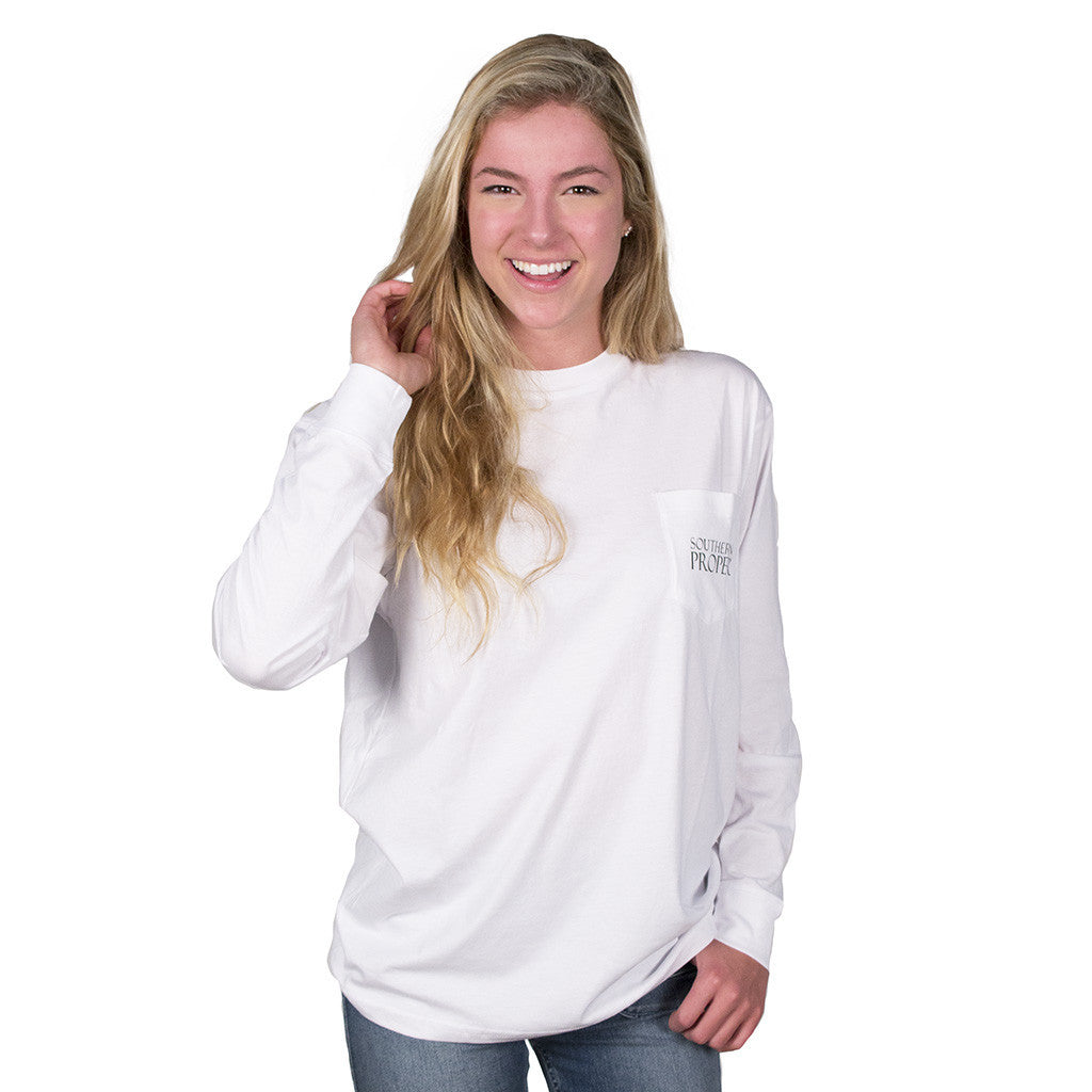 Long Sleeve Original Tee in White   - 3