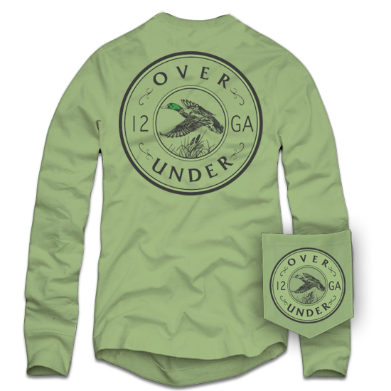 Mallard Shoot Long Sleeve Tee in Green Tea by Over Under Clothing 