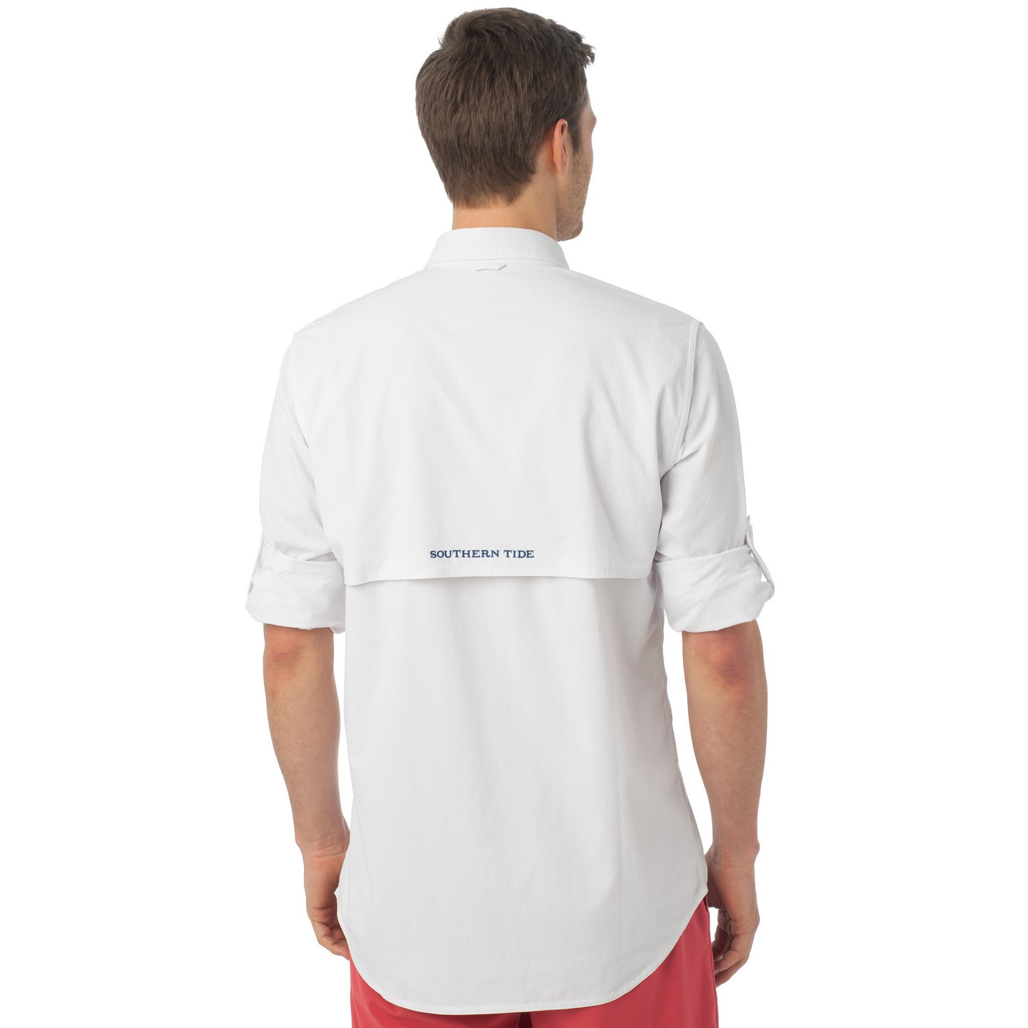 Marlin Check Fishing Shirt in Classic White   